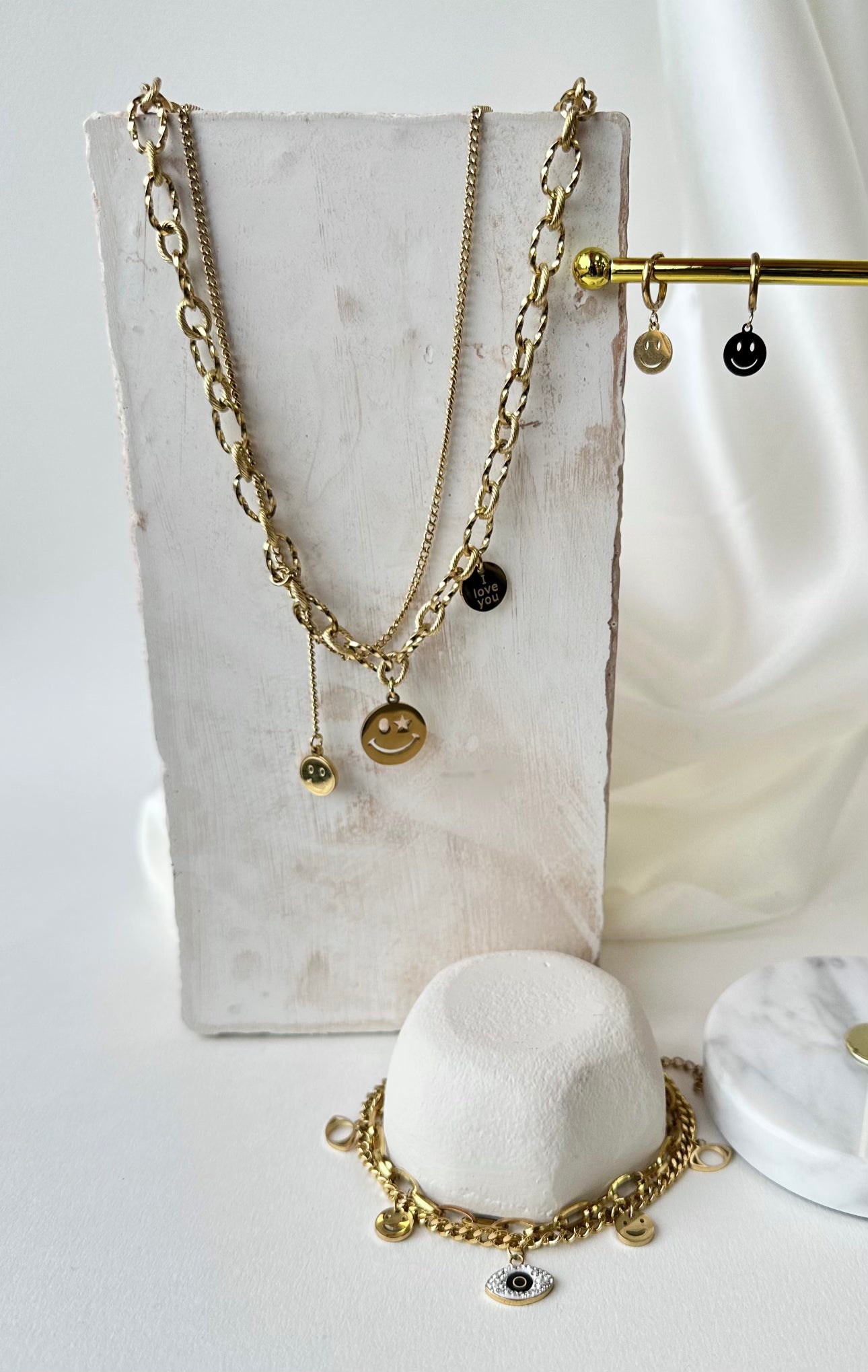 Three Round Accessories Pendant+With Chain Double Chain Necklace